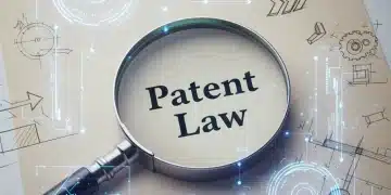 Navigating 2026 US Patent Changes: Essential Guide for Emerging Designers Detailed view of a patent document under a magnifying glass, symbolizing future legal changes for designers.