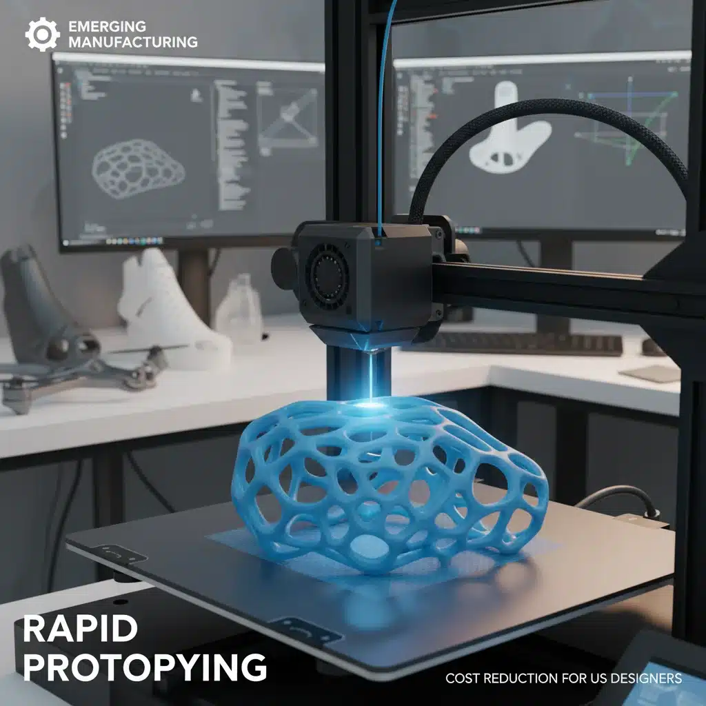 3D printing rapid prototyping for cost reduction in US manufacturing