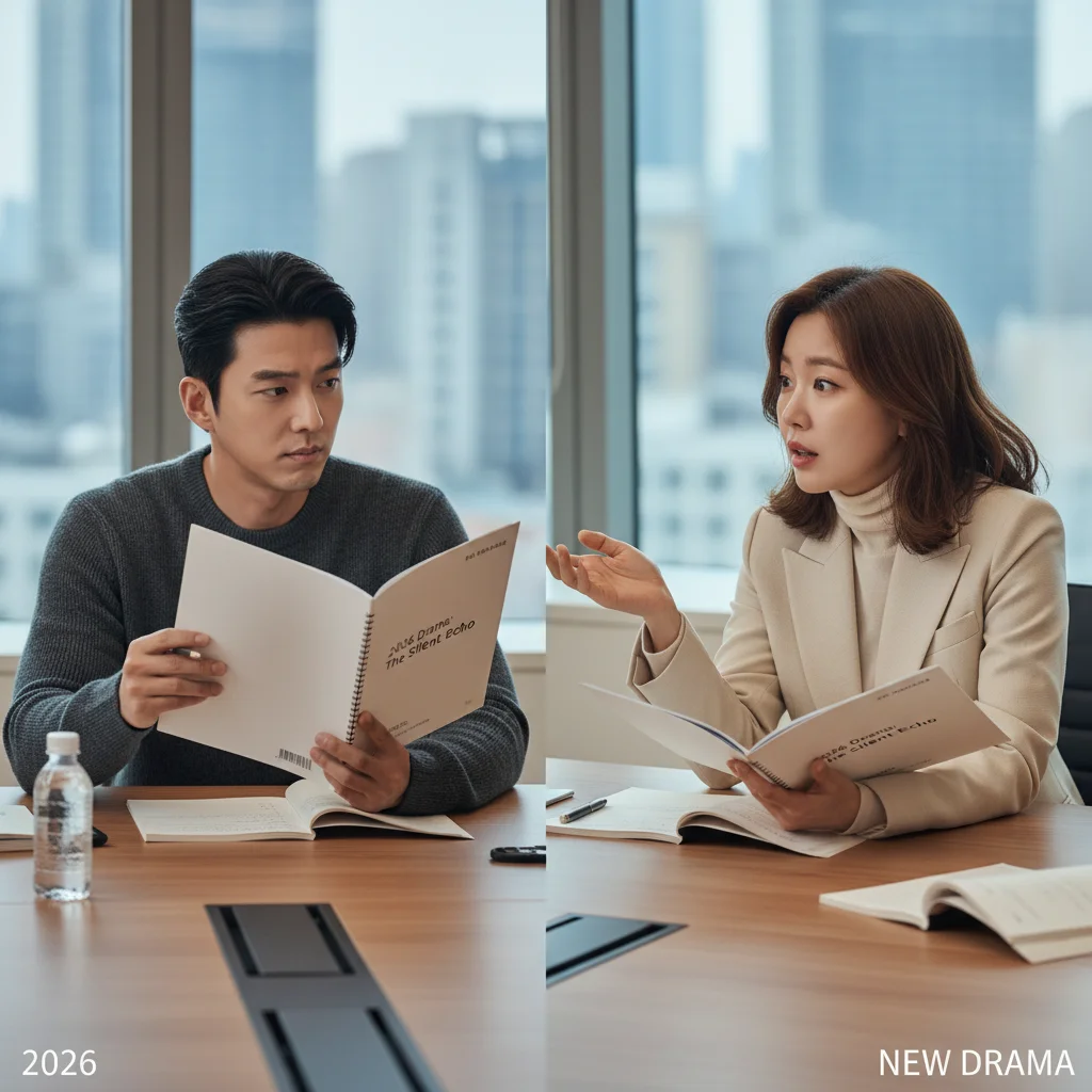 Actors discussing script for new dorama reunion project