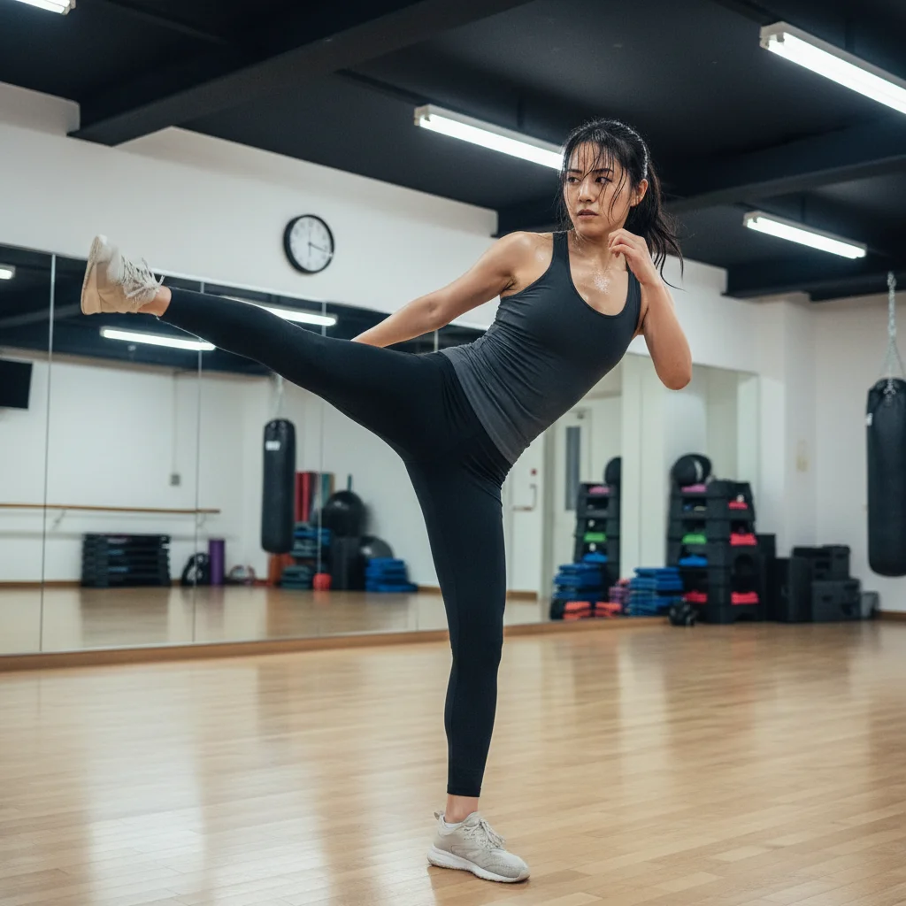 Actress undergoing rigorous physical training for a demanding dorama character.