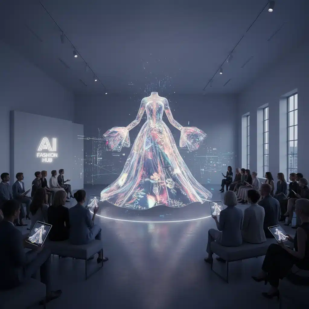 AI-powered holographic fashion show showcasing innovation