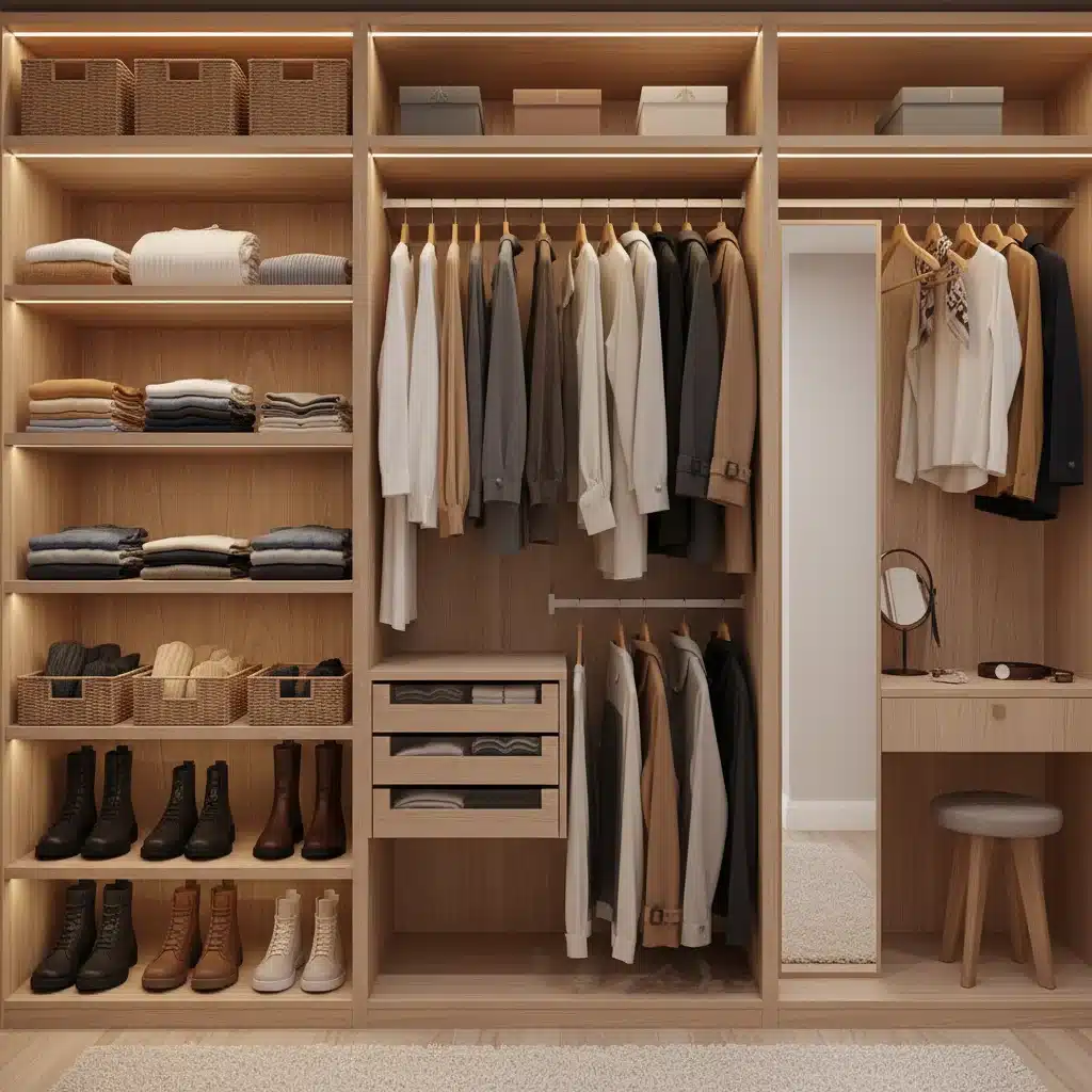 Organized capsule wardrobe with versatile clothing items