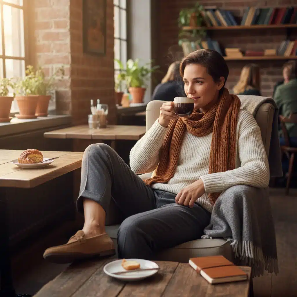 Comfortable and stylish casual outfit at a cafe