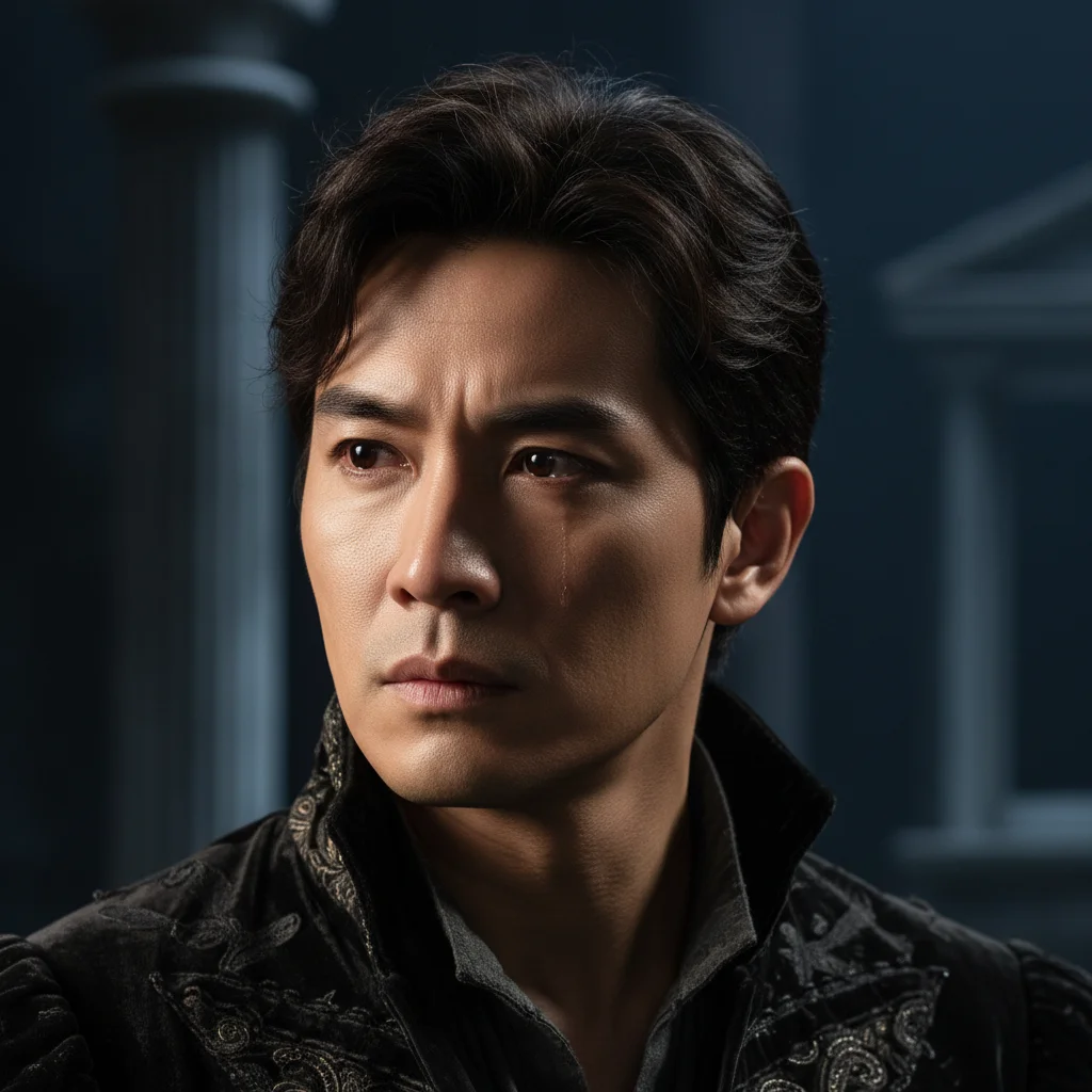 Charismatic male dorama actor in a dramatic scene, captivating US audience