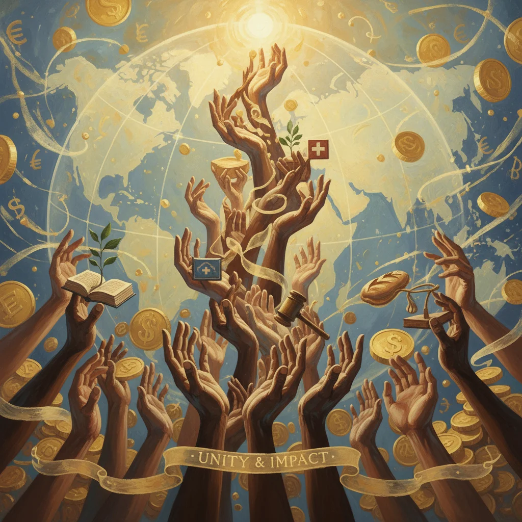 Symbolic image of hands helping, representing charitable donations and support