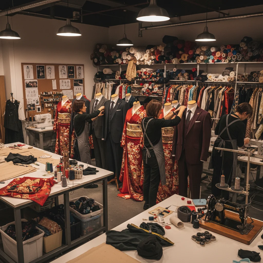 Wardrobe department preparing elaborate costumes for Crimson Vows dorama