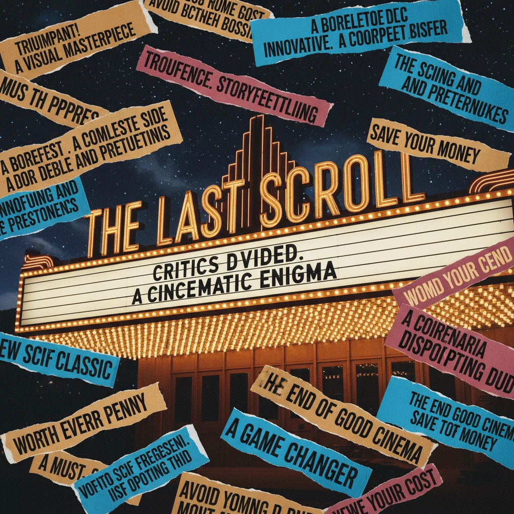 Collage of positive and negative critic reviews for 'The Last Scroll'