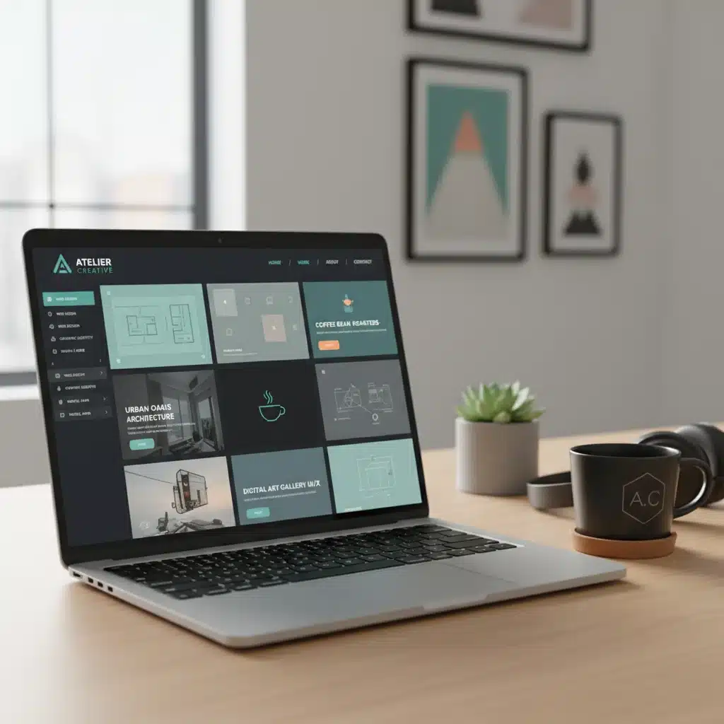 Professional design portfolio website with consistent branding
