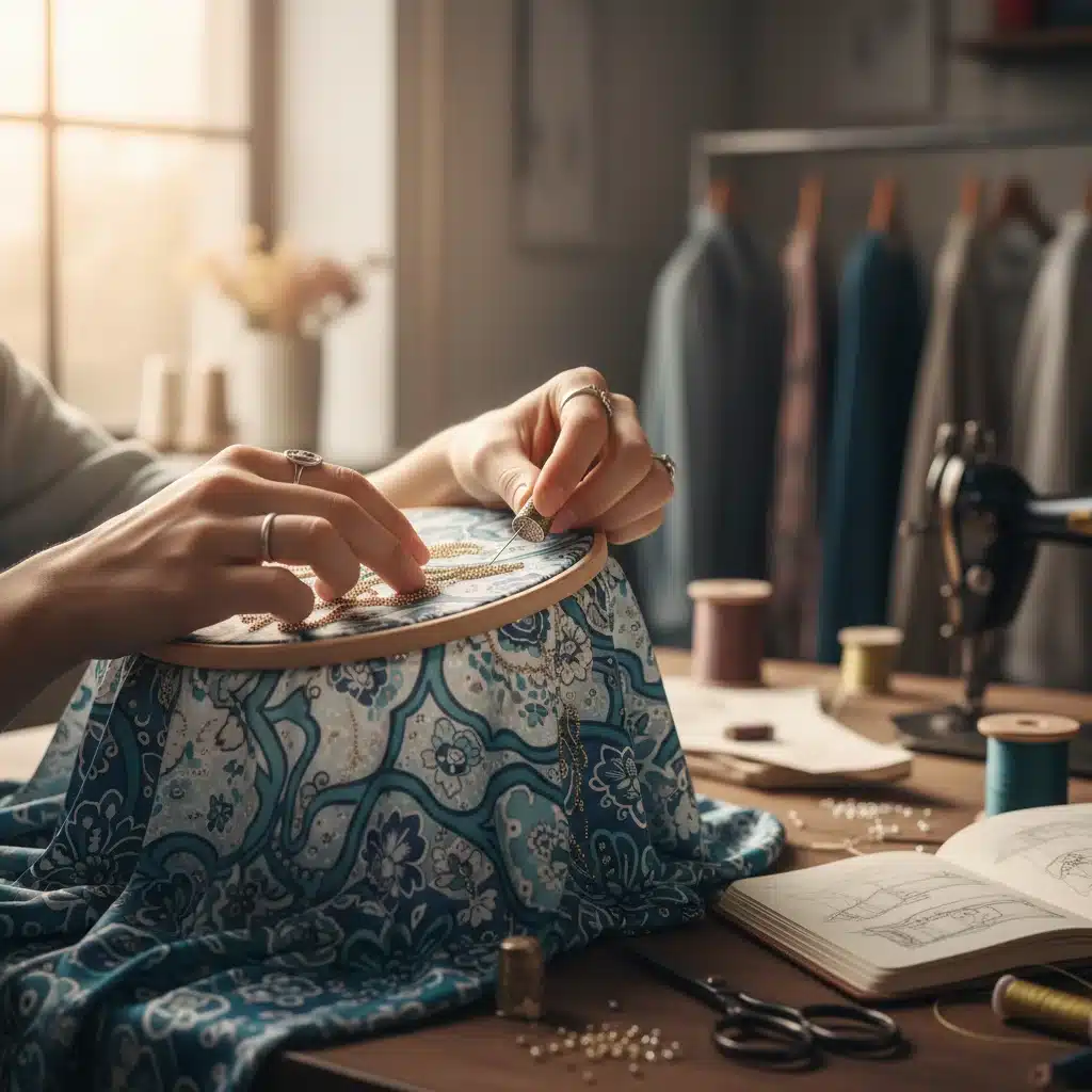 Hands meticulously working on a detailed design, showcasing craftsmanship.
