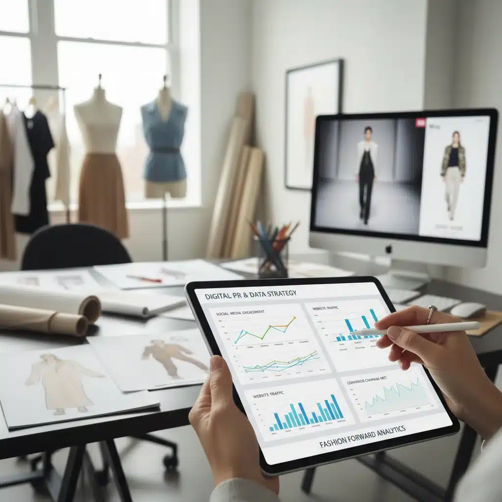 Digital analytics dashboard showing social media engagement for a fashion brand