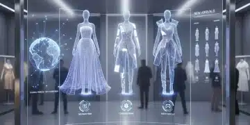 Modern digital showroom interface for fashion designers showcasing virtual collections