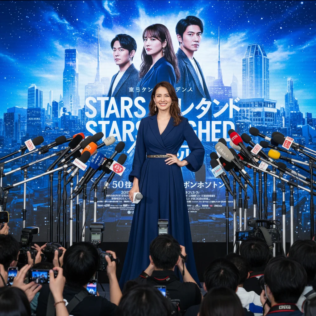 Actress at dorama press conference promoting new show