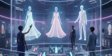Digital Showrooms: Revolutionizing Emerging US Designer Collections in 2026 Futuristic digital fashion showroom displaying virtual collections