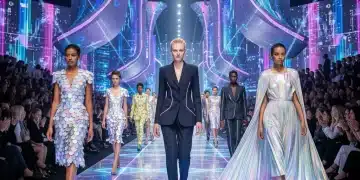 Leveraging 2026 Fashion Weeks: A Guide for Emerging US Designers Models on a futuristic runway at fashion week showcasing innovative designs for emerging designers.