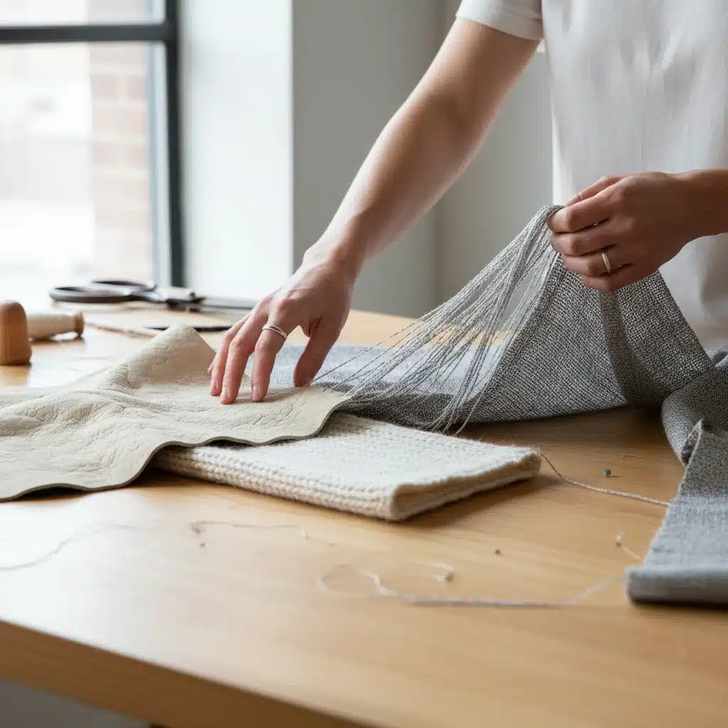 Innovative eco-friendly textile materials in a designer's hands