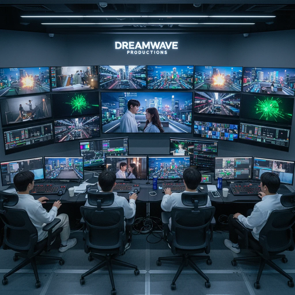 Post-production team working on visual effects for a K-Drama
