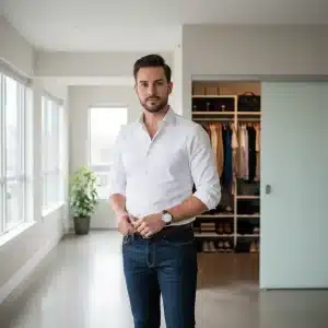 Man in white Oxford shirt representing men's style essentials