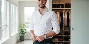 Men's Style Essentials 2026: 10 Wardrobe Staples Every Man Needs Man in white Oxford shirt representing men's style essentials