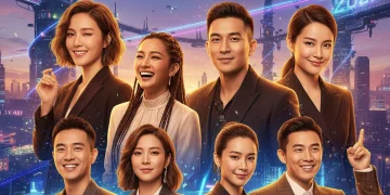 Six promising young dorama stars under 25, smiling confidently, representing the future of Asian entertainment in 2026.