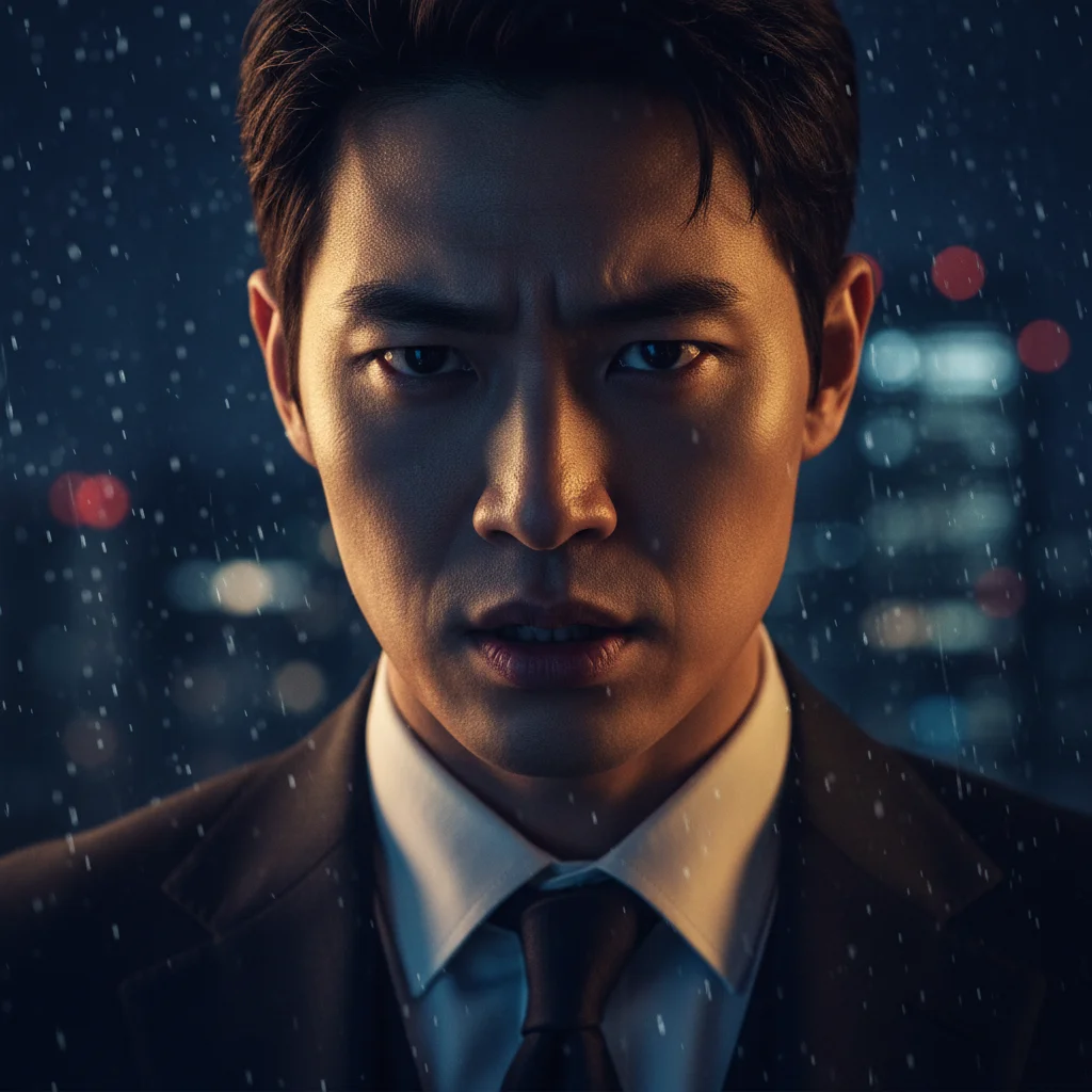 Intense young Korean actor portraying a complex character, demonstrating deep emotional range in a K-Drama scene.