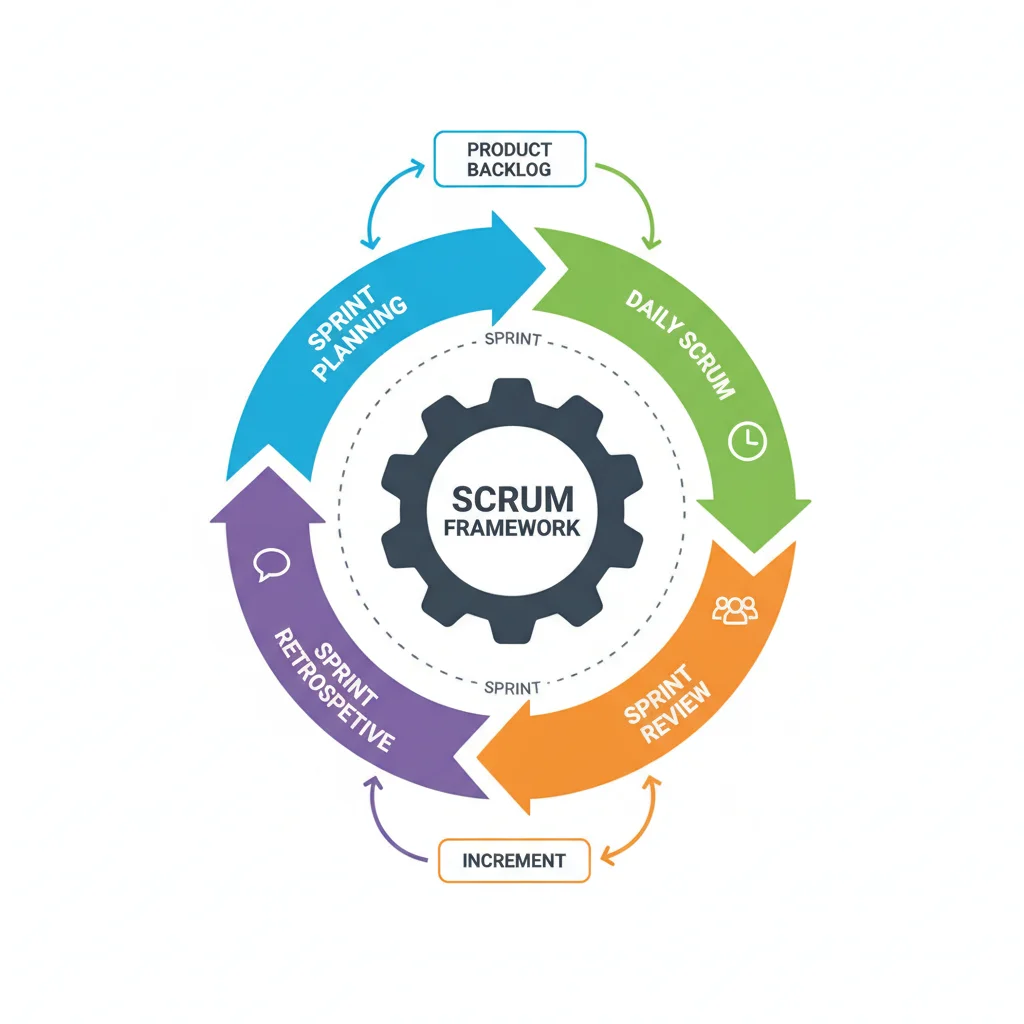 Scrum framework cycle diagram illustrating iterative process