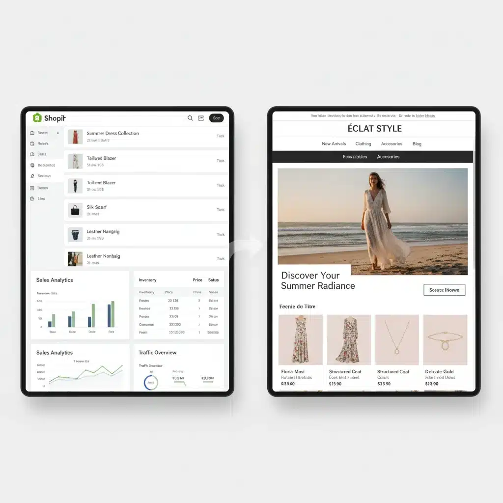 Shopify backend and frontend for fashion brand