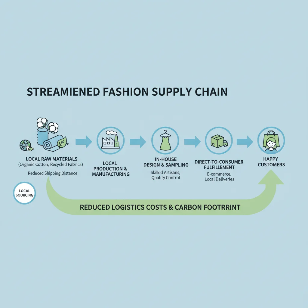 Streamlined local supply chain infographic for emerging designers