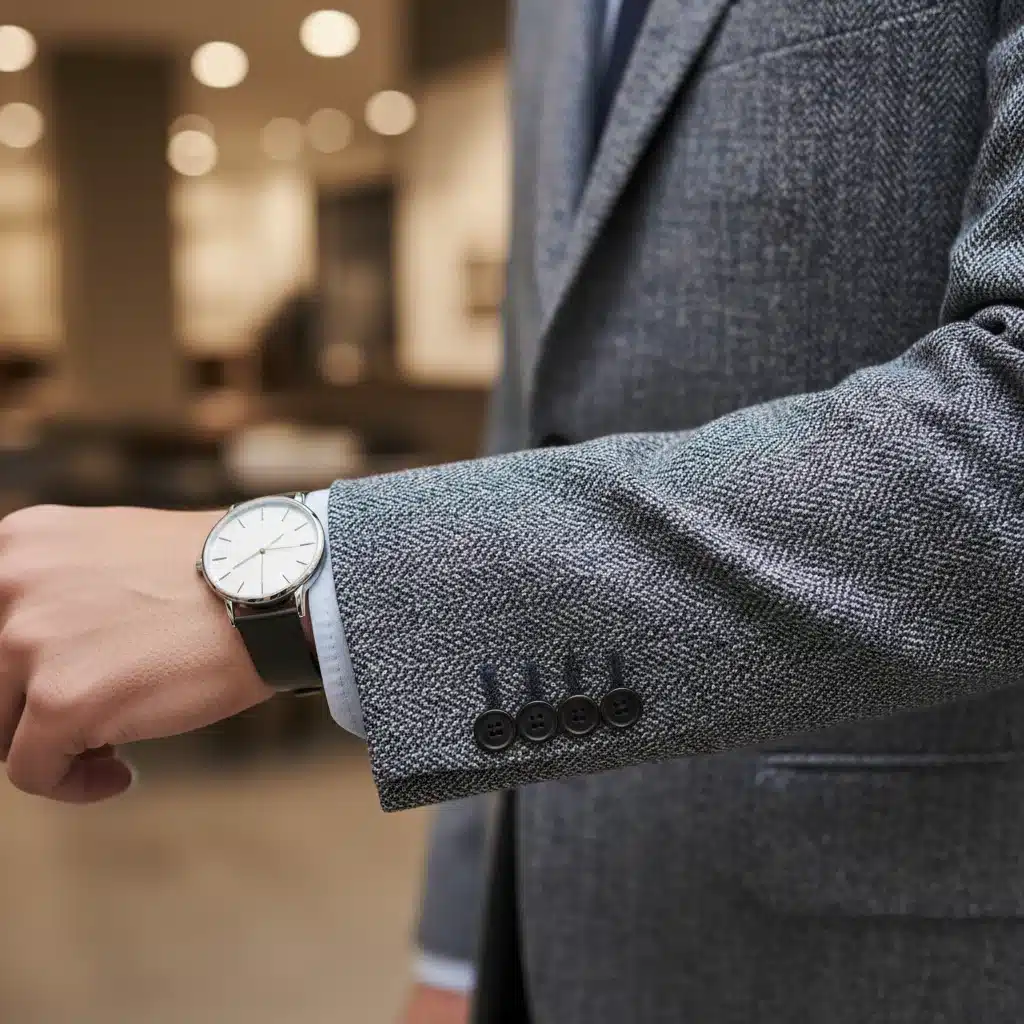 Close-up of a meticulously tailored blazer, emphasizing quality fabric and modern design.