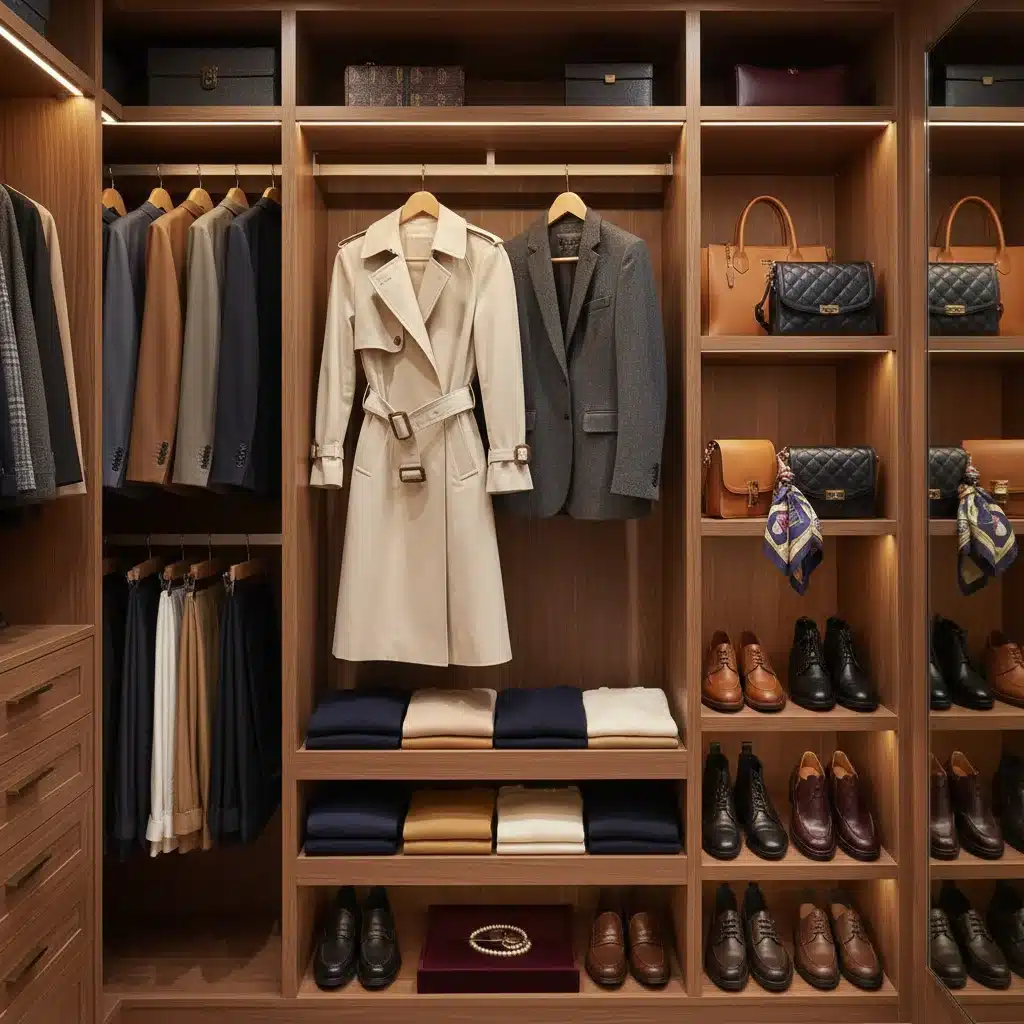 Organized closet with timeless luxury fashion staples
