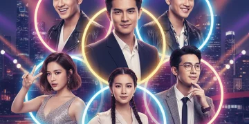 Five diverse breakout dorama actors smiling confidently, representing future Asian drama stars