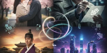 Captivating collage of diverse trending K-dramas, showcasing romance, mystery, historical, and futuristic themes, perfect for early 2026 viewing.