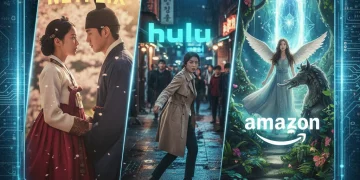 Dynamic montage of trending K-dramas for 2026 streaming in the USA