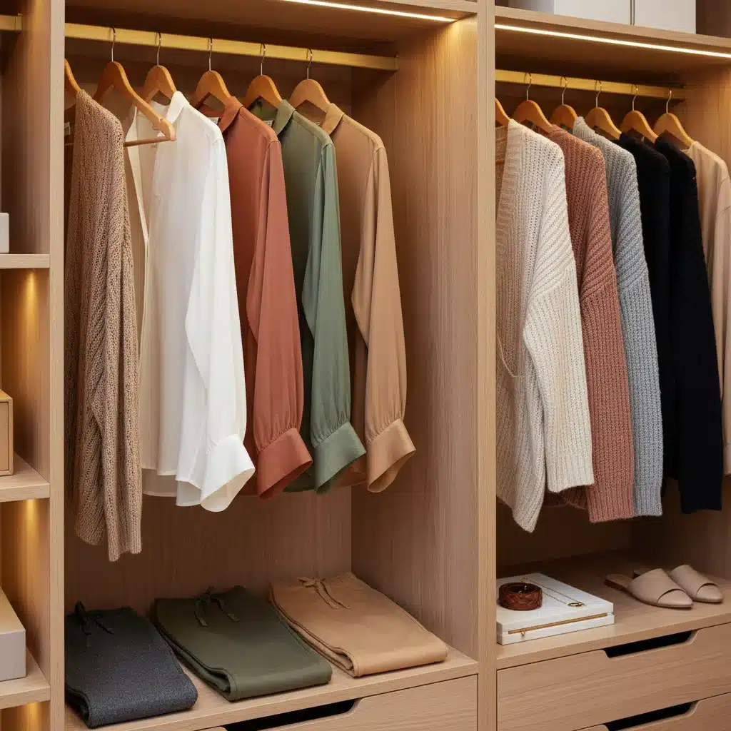 Organized closet with versatile work-from-home clothing essentials