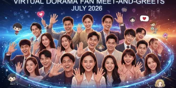 Virtual Dorama Fan Meet-and-Greets July 2026 promotional banner with diverse Asian actors