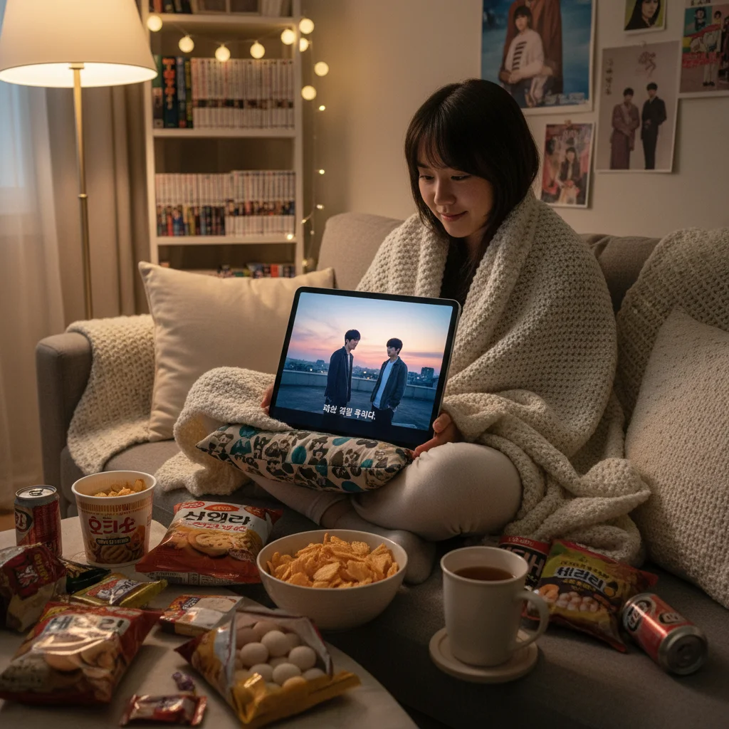 Person watching new dorama on tablet