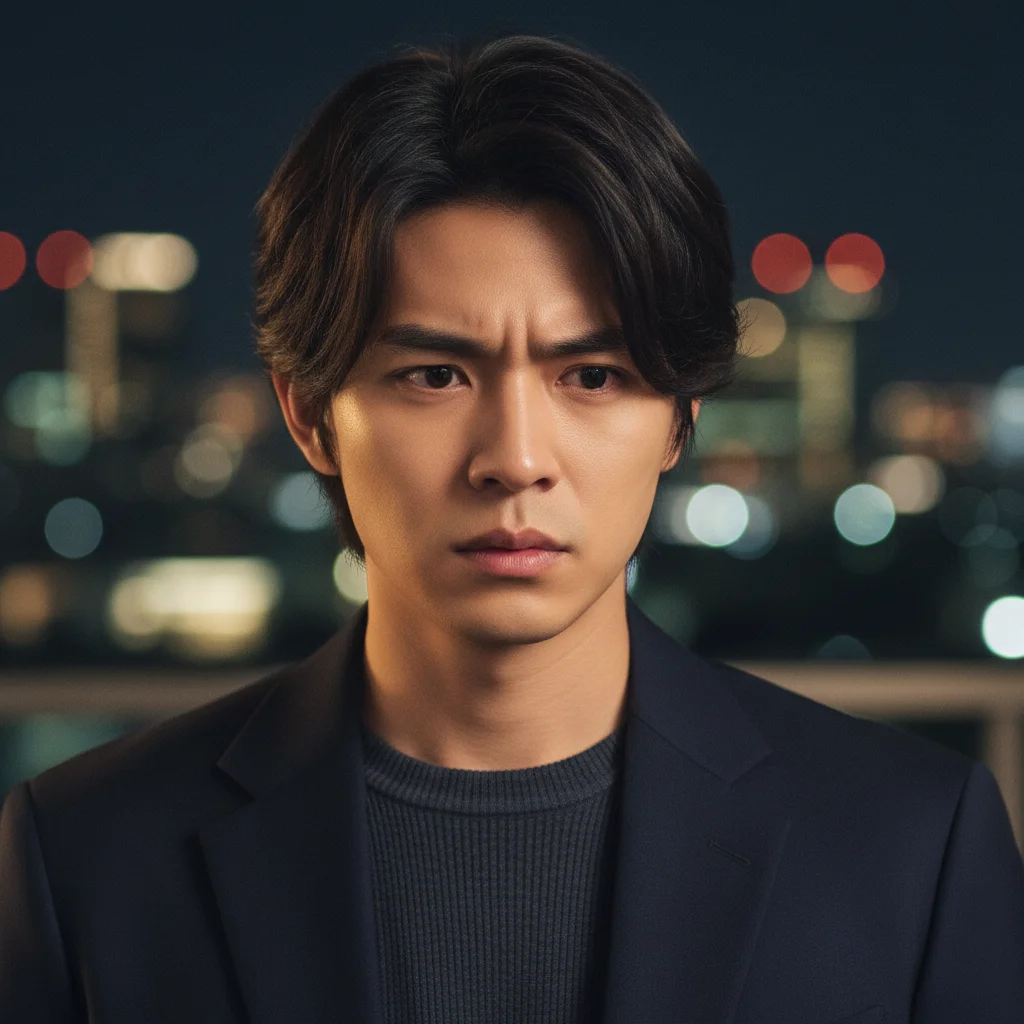 Portrait of a young male dorama actor, showcasing his potential and serious dedication to his craft.
