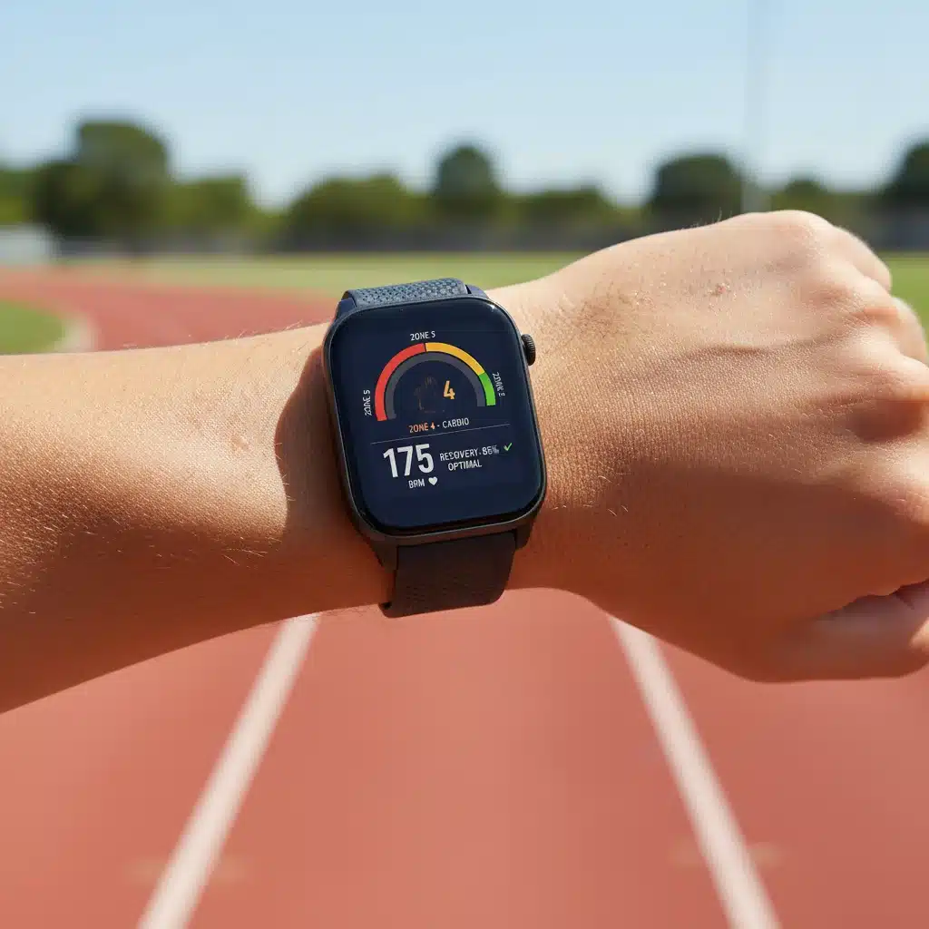 Smart wearable device tracking biometric data during a run